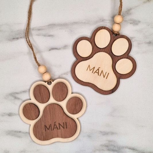 Sérmerktar jólakúlur fyrir hunda