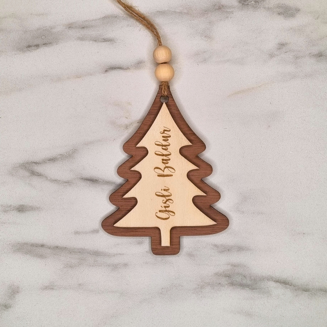 Jólakúla - Jólatré með nafni