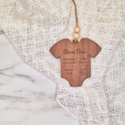 Sérmerkt jólakúla eins og samfella