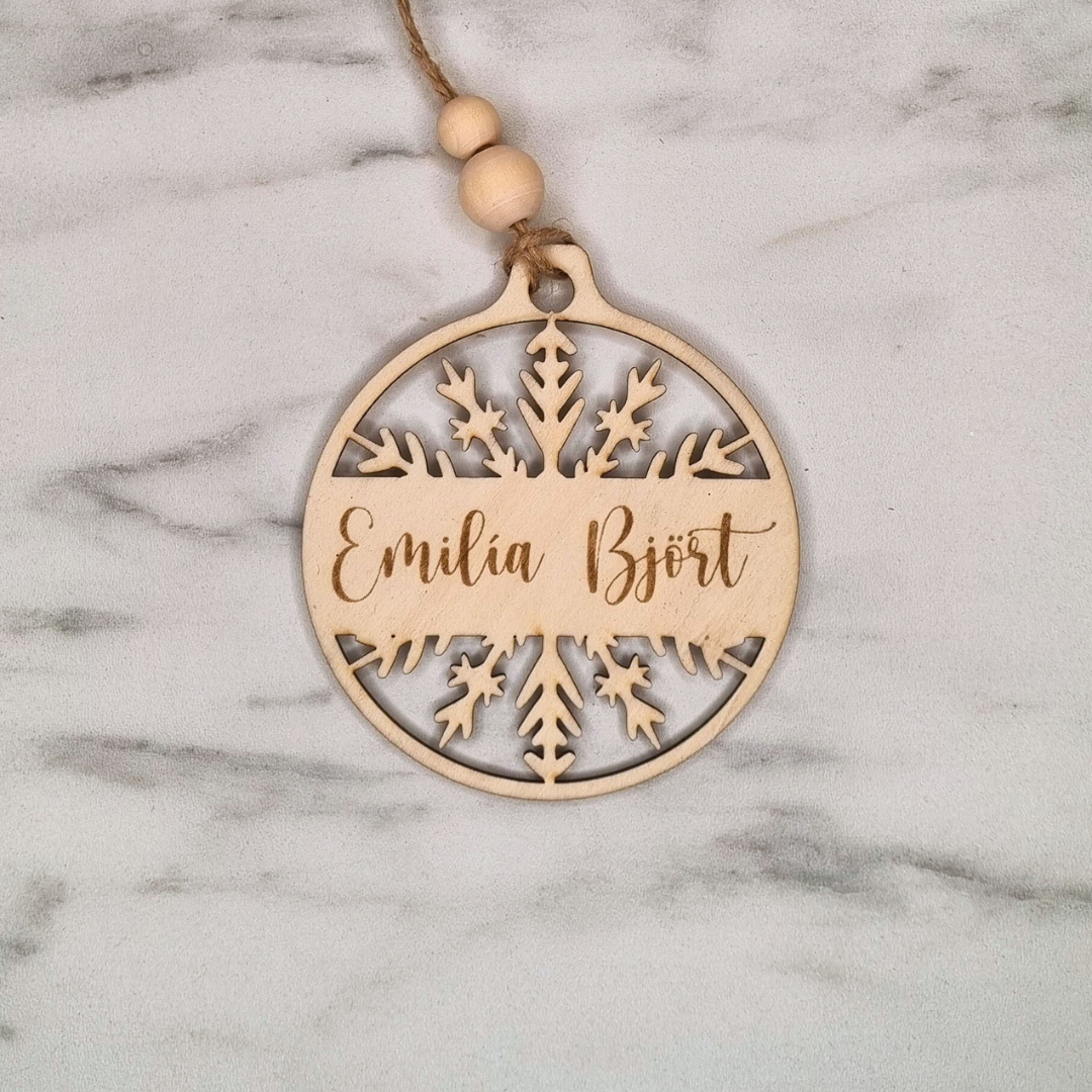 Jólakúla með nafni